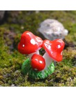 Śliczne czerwone Mini grzyby rzemiosło żywiczne bajki miniatury ogrodowe diy domek dla lalek ozdoba ogrodowa dekoracje figurki d