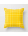 Żółta poduszka okładka Plaid Flower nadruk liter Sofa poszewki na poduszki sypialnia Home wystrój samochodu biura dekoracyjne ak