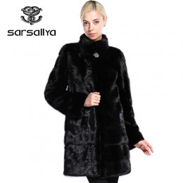 Płaszcz z prawdziwego futra norek kobiet zima futro naturalne płaszcze z norek i kurtki kobiet długa, ciepła Vintage kobiety ubr