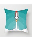 Fuwatacchi Cartoon statek kosmiczny poszewka astronauta Rocket dekoracyjna poszewka na poduszkę na krzesło domowe przestrzeń pod