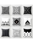 Nordic prostota czarny biały geometria rzuć poduszki poszewki na poduszki moda dekoracyjna duża w kratę łosia wystrój salonu dom