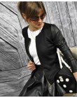 Nowe damskie płaszcze typu basic kurtki wiosna czarna krótka kurtka ze skóry ekologicznej zapinana na suwak Punk Style bandaż ko