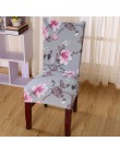 Druk kwiatowy Stretch elastyczne pokrowce na krzesła elastan na ślub jadalnia pokrowiec krzesła bankietowego rozciągliwy