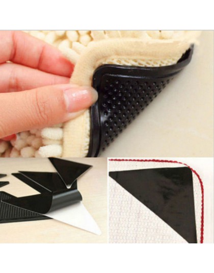 Nowe przydatne 4 szt. Dywaniki samoprzylepne dywaniki narożne maty silikonowe antypoślizgowe naklejki na akcesoria łazienkowe