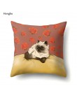 Hongbo kot kreskówkowy drukuj poszewka rzuć poszewka na poduszkę do domu Sofa poduszki do siedzenia samochodu