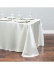1 szt. Wesele białe satynowe na stół obrus prostokątny obrus nakładka na ślub dekoracje urodzinowe świąteczny obrus