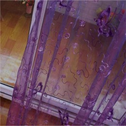 Francuski romantyczny Shining Butterfly haftowane zasłona typu woal Panel okno tekstylia domowe zasłony do sypialni Tulle Cortin