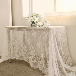 150*300cm biały Vintage obrus koronki dekoracyjny obrus jadalnia obrus tkaniny tekstylne wesele Hotel Home Decor