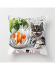 Fuwatacchi słodki kociak nadrukowana poduszka okładka seria zwierząt poduszki pokrowce na sofę rzuć poduszka na siedzenie w samo