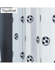 Topfinel zasłony piłkarskie haftowane zasłony dla dzieci chłopcy Sheer zasłony do salonu sypialnia tiul białe zasłony z woalu