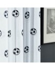Topfinel zasłony piłkarskie haftowane zasłony dla dzieci chłopcy Sheer zasłony do salonu sypialnia tiul białe zasłony z woalu