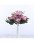30cm róża różowa jedwabna piwonia sztuczny bukiet kwiatów 5 duża główka i 4 pączki tanie sztuczne kwiaty do dekoracji ślubnej do