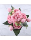 30cm róża różowa jedwabna piwonia sztuczny bukiet kwiatów 5 duża główka i 4 pączki tanie sztuczne kwiaty do dekoracji ślubnej do
