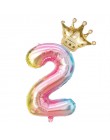 2 sztuk/partia 32 calowy balony foliowe w kształcie cyfr cyfrowy manometr Ballon dzieci urodziny festiwal Party rocznica korony 