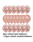 20 sztuk balony w kolorze różowego złota konfetti zestaw Chrome balon urodziny deco dekoracja na przyjęcie ślubne rocznica ślubu