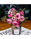 Jesień fałszywa herbata różowy jedwabny kwiat spadek stokrotka gerbera sztuczny plastikowy kwiat na ślub akcesoria domowe dekora