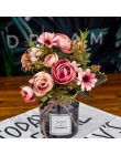 Jesień fałszywa herbata różowy jedwabny kwiat spadek stokrotka gerbera sztuczny plastikowy kwiat na ślub akcesoria domowe dekora