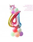 Jednorożec Birthday Party dekory jednorazowe zastawy stołowe zestaw balon jednorożec kubki serwetki dzieci urodziny Unicornio za