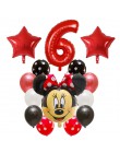 14 sztuk dekoracja urodzinowa lateksowy balon Mickey Minnie Mouse serce folia balon Baby Shower balon w kształcie cyfry dzieci p