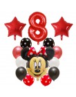 14 sztuk dekoracja urodzinowa lateksowy balon Mickey Minnie Mouse serce folia balon Baby Shower balon w kształcie cyfry dzieci p