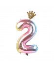 1 zestaw 30 cal balony foliowe w kształcie cyfr 1 2 3 4 5 6 lat dziecko chłopcy dziewczęta korona balon z nadrukiem happy birthd