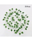 200cm sztuczne rośliny pnącza zielony liść stroik z bluszczu dla domu ślub Decora hurtownia diy wiszące Garland sztuczne kwiaty