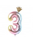 1 zestaw 30 cal balony foliowe w kształcie cyfr 1 2 3 4 5 6 lat dziecko chłopcy dziewczęta korona balon z nadrukiem happy birthd