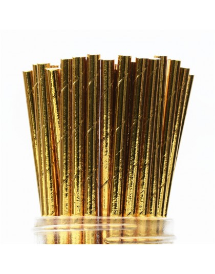 25 sztuk metalowe złote serce gwiazda folia paski słomki papierowe złote paski słomki papierowe srebrny foliowane pasek chevron