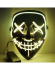 Maska led impreza z okazji halloween Masque maski na maskaradę Neon Maske światło świecące w ciemności Mascara Horror Maska świe
