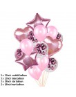 14 sztuk/zestaw 18 cali serce gwiazda balon foliowy 12 cali konfetti lateksowe balony urodziny dekoracje weselne akcesoria Globo