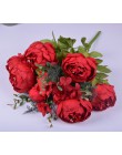 1 bukiet europejski sztuczny piwonia dekoracyjne na przyjęcie kwiaty ze sztucznego jedwabiu piwonie na domowy Hotel decor DIY de