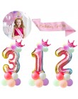 Baby Shower urodziny dziewczyna opaska jednorożec z szarfą satynowa jedwabna szarfa dziewczyna 1 rok dekoracja urodzinowa imprez