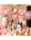 18 cal różowe złoto balon foliowy z sercem 10 cal biały różowy lateks konfetti do balonów balon dekoracje ślubne urodziny zabawk