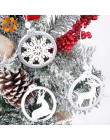 3 sztuk/partia srebrno-biały Deer Snowflake drewniane wisiorki świąteczne dekoracje DIY rzemiosło drewna XMAS ozdoby festiwal Pa