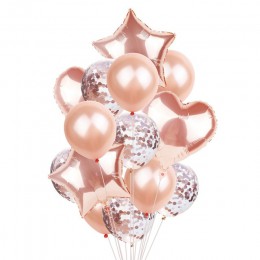 14 sztuk wielu balon do konfetti wszystkiego najlepszego z okazji urodzin balony na imprezę różowe złoto, helu, balony, chłopiec