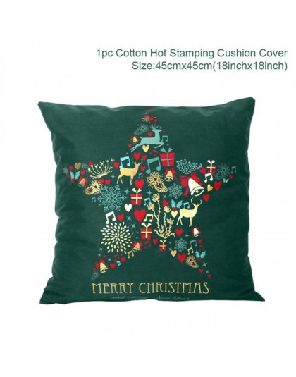 Boże narodzenie zielony czarny bawełna wytłaczanie na gorąco poszewki na poduszkę dekoracje świąteczne dla domu 2019 wystrój na 