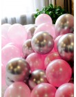 12 sztuk/partia różowy lateksowy balon złoty srebrny chrom metaliczny ślub dla nowożeńców prysznic temat powietrza helem Decor b