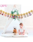 Baby 1st baner urodzinowy flaga miesięczny rok trznadel Garland Baby Shower Boy Girl pierwsze dekoracje na przyjęcia urodzinowe 