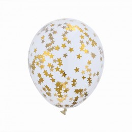 10 sztuk/partia jasne balony złota gwiazda folia konfetti przezroczyste balony szczęśliwy na urodziny i bociankowe dekoracje wes