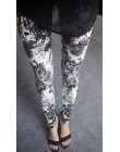CUHAKCI drukowanie leginsy Plus rozmiar Legging wysokiej jakości Legging damskie spodnie do fitnessu elastyczność kwiatowe leggi