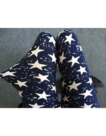 CUHAKCI spodnie z nadrukiem damskie wysokiej jakości Capris z wysokim stanem kwiatowe damskie legginsy Fitness siódme elastyczne