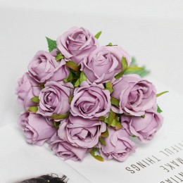 CHENCHENG 12 części/partia sztuczne kwiaty róży bukiet ślubny sztuczny jedwabny kwiat strona główna spadek wystrój walentynki pr