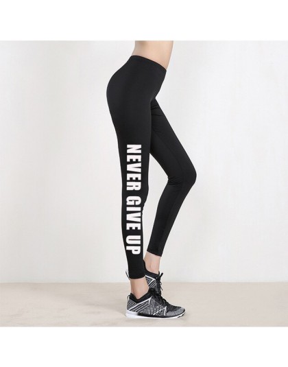 2019 kobiet legginsy nigdy nie poddawaj się drukowanie Legging wiosna legginsy fitness Legins Jogging Activewear Femme Mujer spo