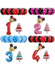 13 sztuk dekoracja urodzinowa lateksowy balon Mickey Minnie Mouse serce folia balon Baby Shower balon w kształcie cyfry dzieci p