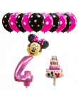 13 sztuk dekoracja urodzinowa lateksowy balon Mickey Minnie Mouse serce folia balon Baby Shower balon w kształcie cyfry dzieci p