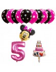 13 sztuk dekoracja urodzinowa lateksowy balon Mickey Minnie Mouse serce folia balon Baby Shower balon w kształcie cyfry dzieci p