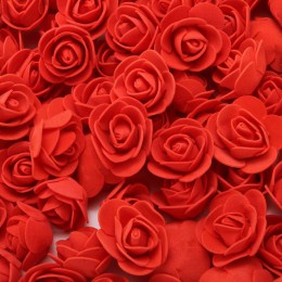 Róż z pianki 500 sztuk 3.5cm sztuczne pianki kwiat głowy DIY 20cm miś formy PE róża niedźwiedź akcesoria wystrój walentynki prez