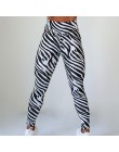 CHRLEISURE Sexy Zebra stripes Fitness legginsy wysoka talia kobieta szybkie suszenie wysoka elastyczność obcisłe spodnie leggins