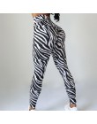 CHRLEISURE Sexy Zebra stripes Fitness legginsy wysoka talia kobieta szybkie suszenie wysoka elastyczność obcisłe spodnie leggins