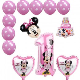 Mickey minnie z balonów foliowych 1. Dekoracje na imprezę urodzinową dla dzieci ballon numer 1 globos dot lateksowa zabawka dla 